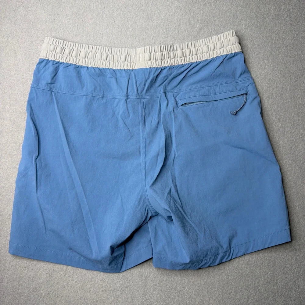 Patagonia Nine Trails Shorts Mens Medium Blue Grey Elastic Waist 6 Inch Inseam